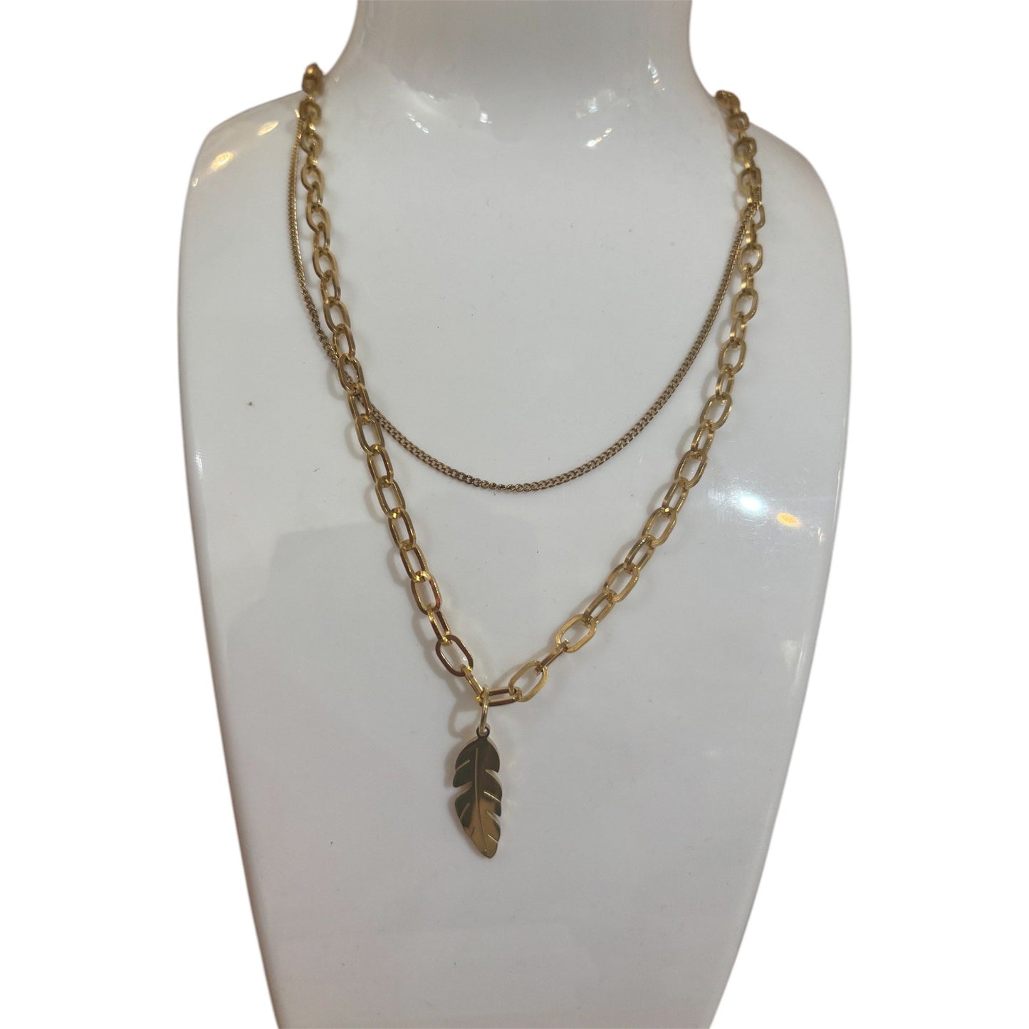 Gold leaf necklace